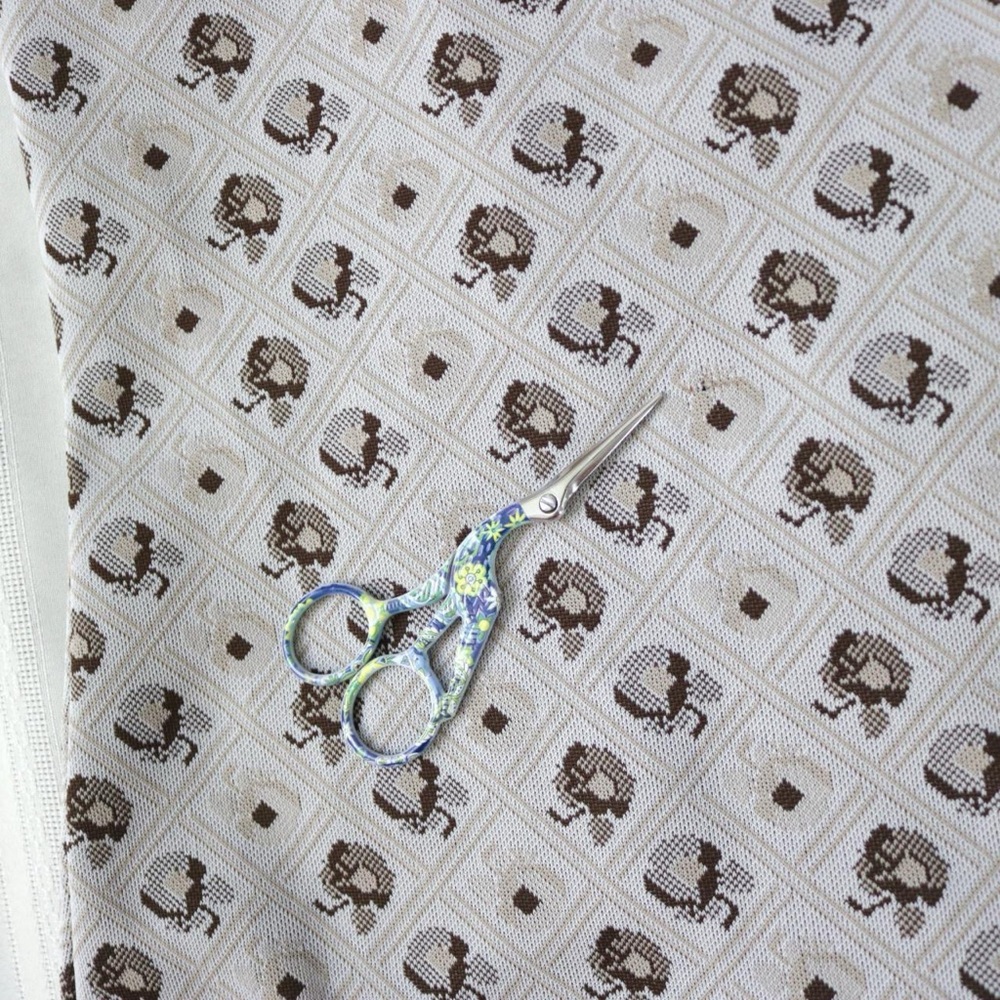 Brown Apple Patterned Sleeveless Button Down Tuni… - image 8